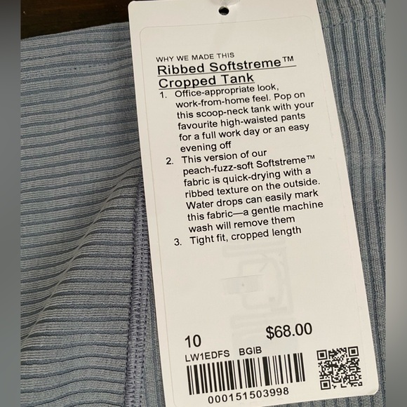 Lululemon Ribbed Softstreme Cropped Tank 10 - Picture 4 of 4